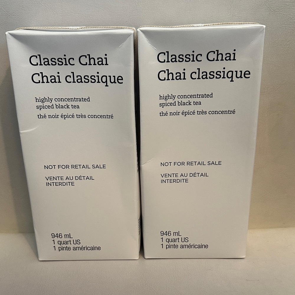 New 2 Starbucks Spiced Black Tea Concentrate Classic Chai  drink